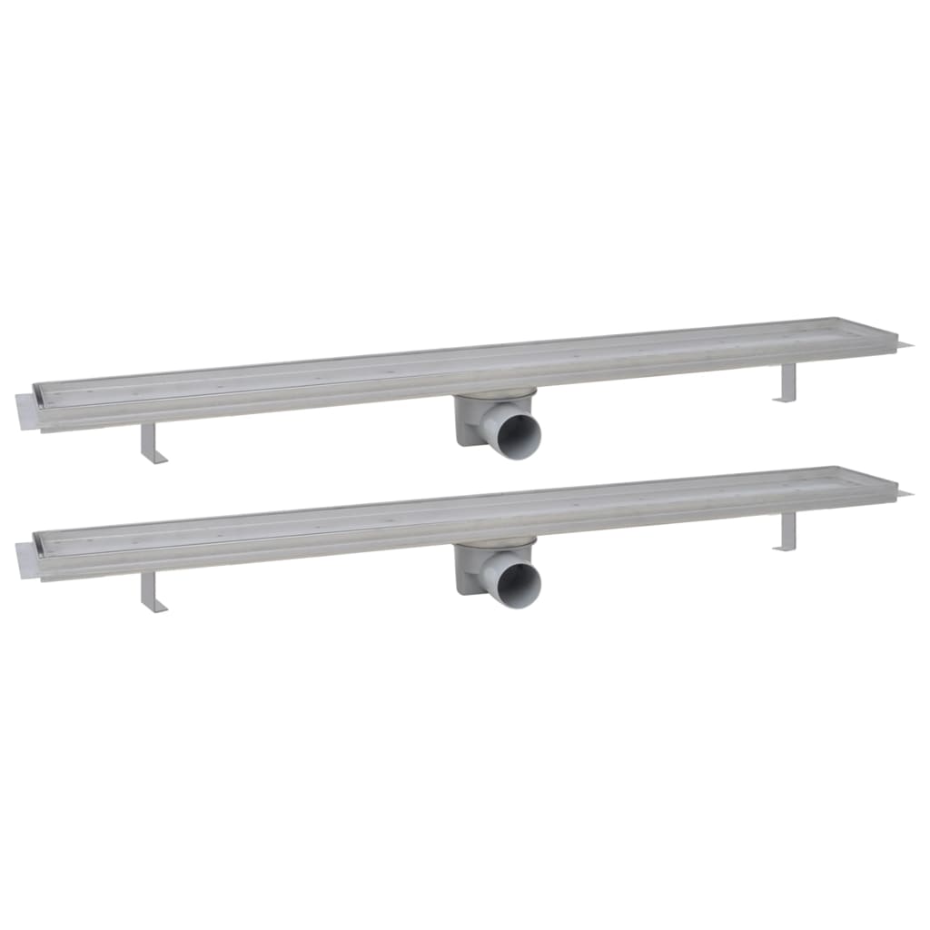 Vidaxl tuš odtok 2 pc pravokotno 930x140 mm nerjavno jeklo