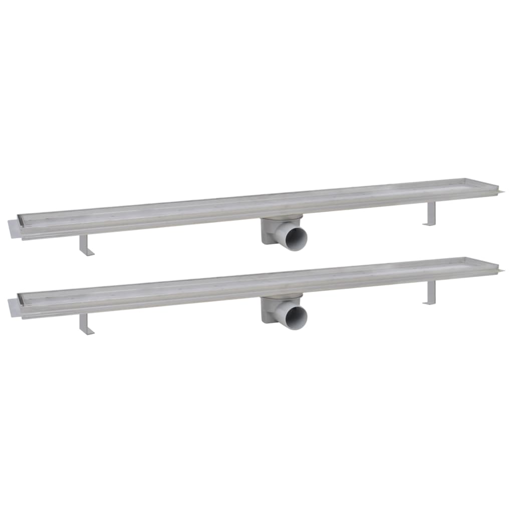 Vidaxl tuš odtok 2 pc pravokotno 1030x140 mm nerjavno jeklo