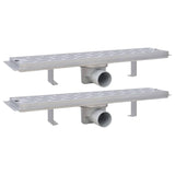 Vidaxl tuš odtok 2 pc pravokotna črta 530x140 mm nerjavno jeklo