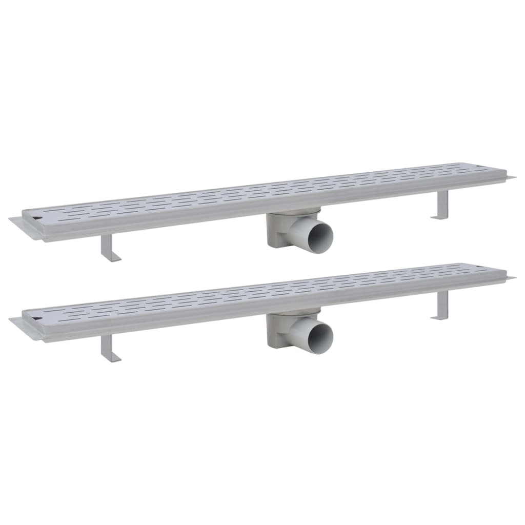 Vidaxl tuš odtok 2 pc pravokotna črta 830x140 mm nerjavno jeklo