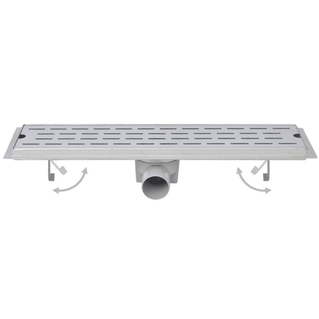 Vidaxl tuš odtok 2 pc pravokotni mehurček 630x140 mm nerjavno jeklo