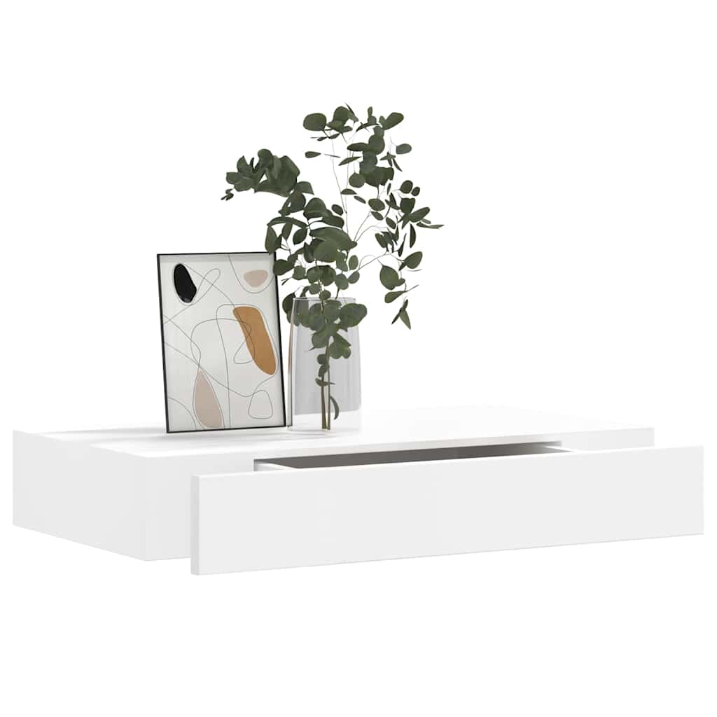 Vidaxl wandplanken zwevend met lades 2 st 48 cm wit