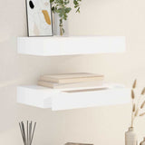Vidaxl wandplanken zwevend met lades 2 st 48 cm wit