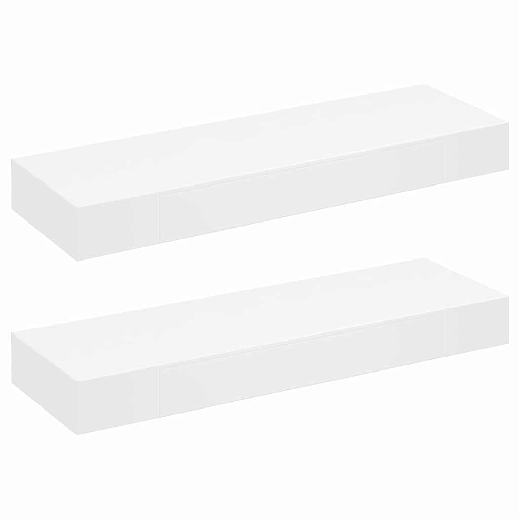Vidaxl wandplanken zwevend met lades 2 st 80 cm wit