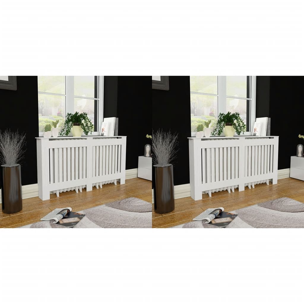 Vidaxl Radiatorom Construction 2 St 152 cm MDF White