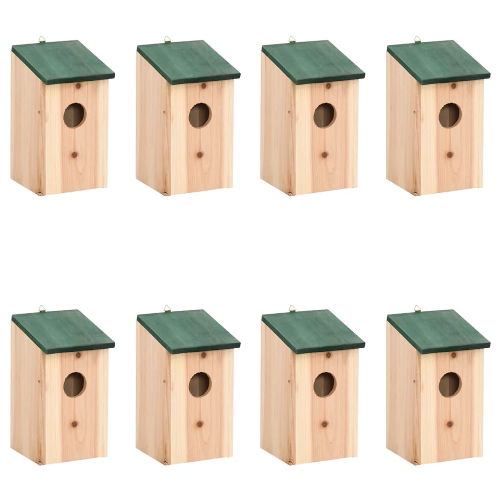 Vidaxl Bird Houses 8 pcs 12x12x22 cm de madera