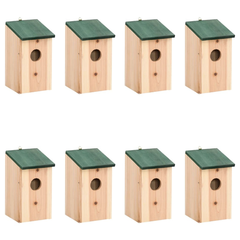 Vidaxl vogelhuisjes 8 st 12x12x22 cm hout