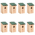 Vidaxl vogelhuisjes 8 st 12x12x22 cm hout