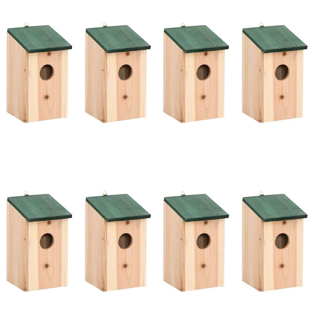 Vidaxl vogelhuisjes 8 st 12x12x22 cm hout