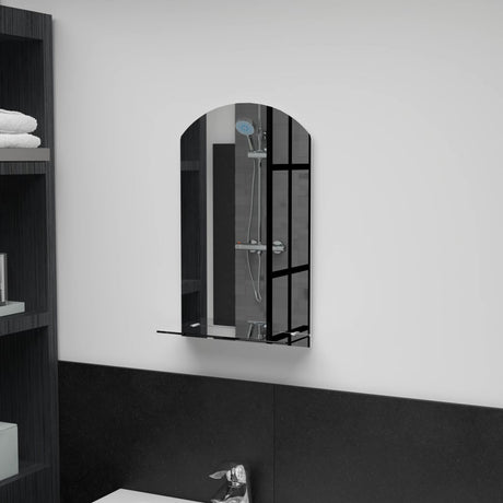 Vidaxl wandspiegel met schap 30x50 cm gehard glas