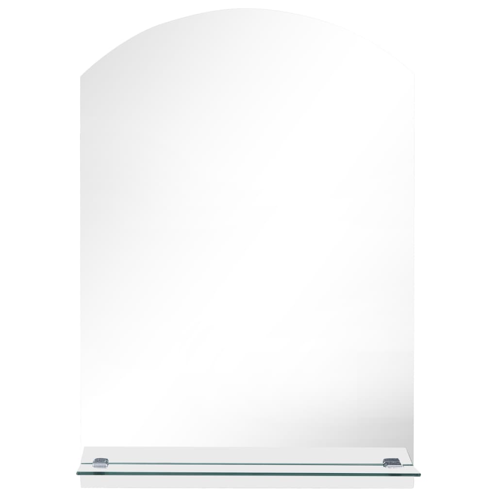 Vidaxl wandspiegel met schap 50x70 cm gehard glas