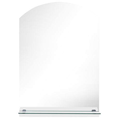 Vidaxl wandspiegel met schap 50x70 cm gehard glas