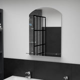 Vidaxl wandspiegel met schap 50x70 cm gehard glas