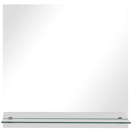 Vidaxl wandspiegel met schap 30x30 cm gehard glas