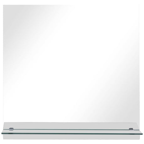 Vidaxl wandspiegel met schap 40x40 cm gehard glas
