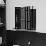 Vidaxl wandspiegel met schap 40x40 cm gehard glas