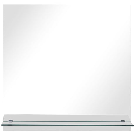 Vidaxl wandspiegel met schap 50x50 cm gehard glas