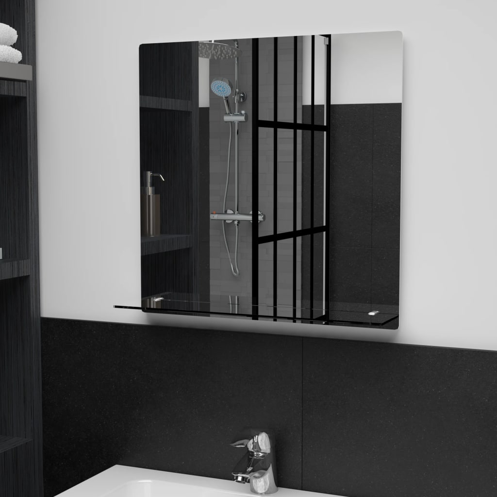 VidaXL wall mirror with shelf 50x50 cm hardened glass