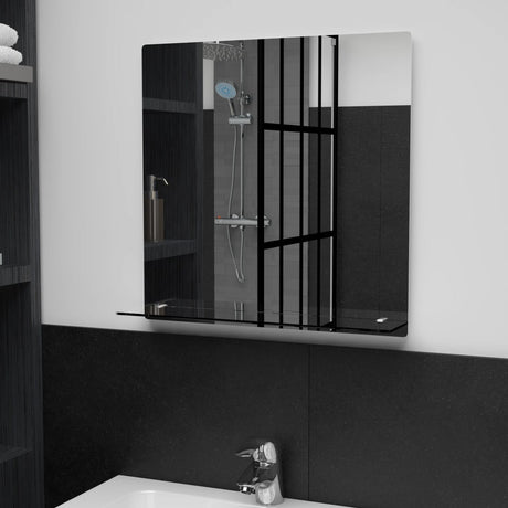 Vidaxl wandspiegel met schap 50x50 cm gehard glas