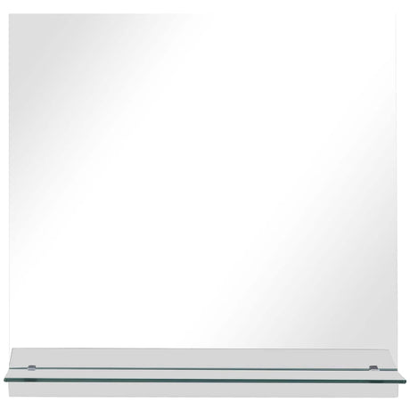 Vidaxl wandspiegel met schap 60x60 cm gehard glas
