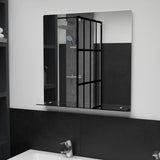 Vidaxl wandspiegel met schap 60x60 cm gehard glas