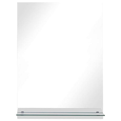 Vidaxl wandspiegel met schap 50x70 cm gehard glas