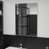 Vidaxl wandspiegel met schap 50x70 cm gehard glas