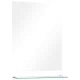 Vidaxl wandspiegel met schap 50x60 cm gehard glas