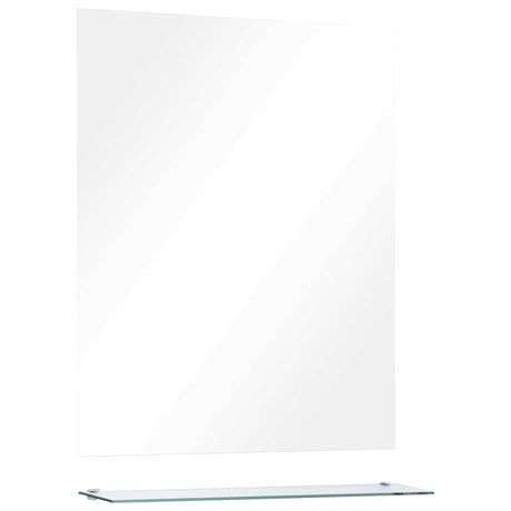 Vidaxl wandspiegel met schap 50x60 cm gehard glas