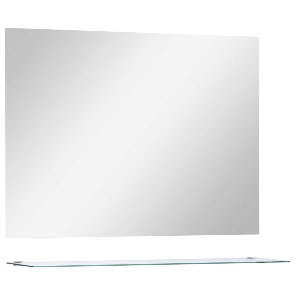 Vidaxl wall mirror with shelf 80x60 cm hardened glass