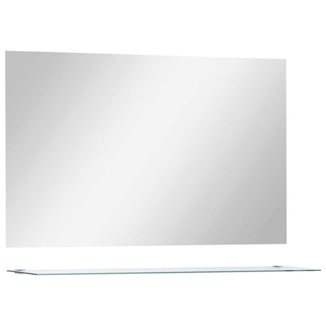 Vidaxl wandspiegel met schap 100x60 cm gehard glas