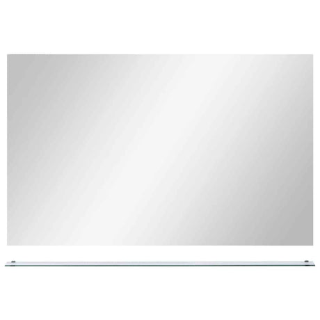 Vidaxl wandspiegel met schap 100x60 cm gehard glas