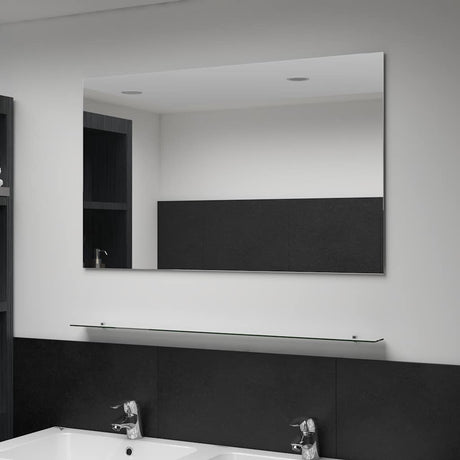 Vidaxl wandspiegel met schap 100x60 cm gehard glas