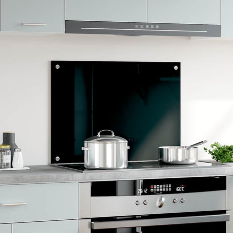 Vidaxl spatscherm keuken 70x50 cm gehard glas zwart