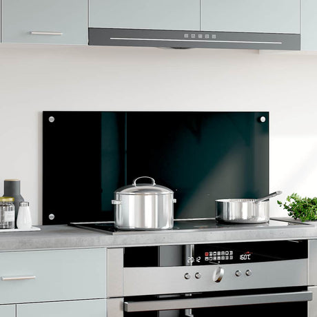 Vidaxl spatscherm keuken 90x40 cm gehard glas zwart