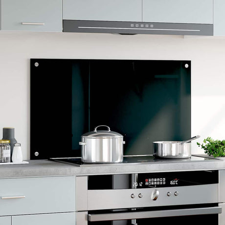 Vidaxl spatscherm keuken 90x50 cm gehard glas zwart