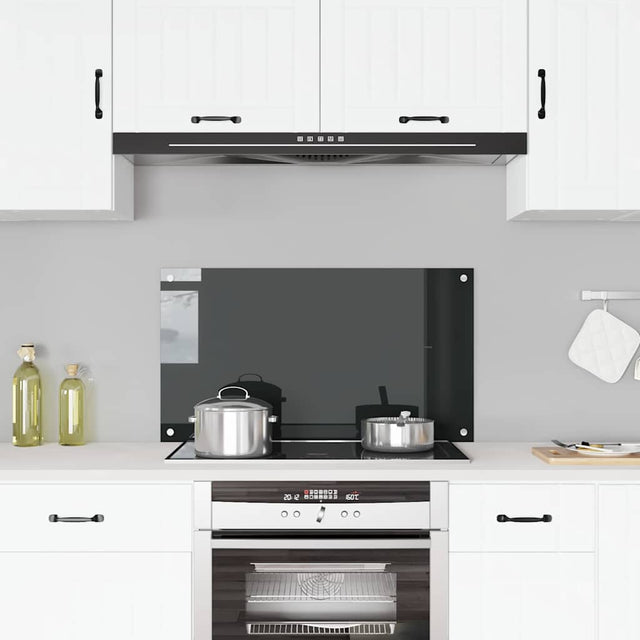 Vidaxl spatscherm keuken 90x50 cm gehard glas zwart