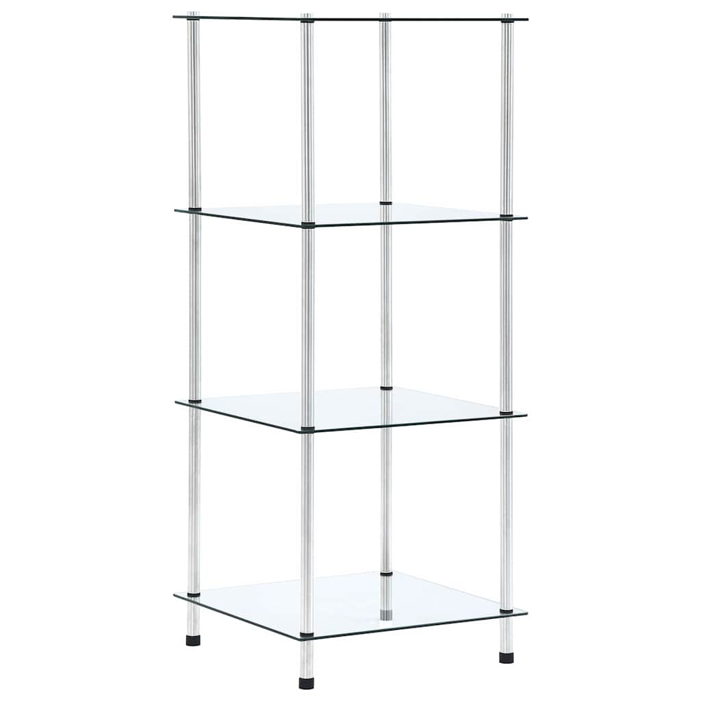Vidaxl kastje 4-laags 40x40x100 cm gehard glas transparant