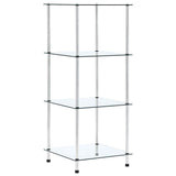 Vidaxl kastje 4-laags 40x40x100 cm gehard glas transparant