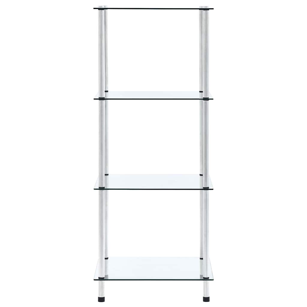 Vidaxl kastje 4-laags 40x40x100 cm gehard glas transparant