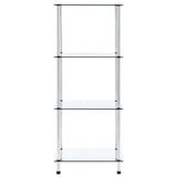 Vidaxl kastje 4-laags 40x40x100 cm gehard glas transparant