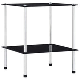 Vidaxl kastje 2-laags 40x40x47 cm gehard glas zwart