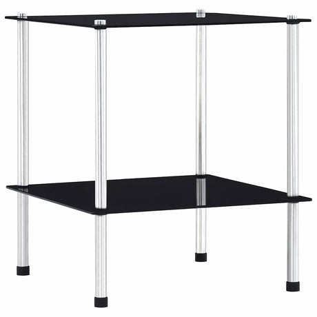 Vidaxl kastje 2-laags 40x40x47 cm gehard glas zwart