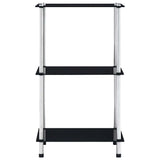 Vidaxl kastje 3-laags 40x40x67 cm gehard glas zwart