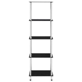 Vidaxl kastje 5-laags 40x40x130 cm gehard glas zwart