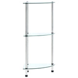 Vidaxl kastje 3-laags 30x30x67 cm gehard glas transparant