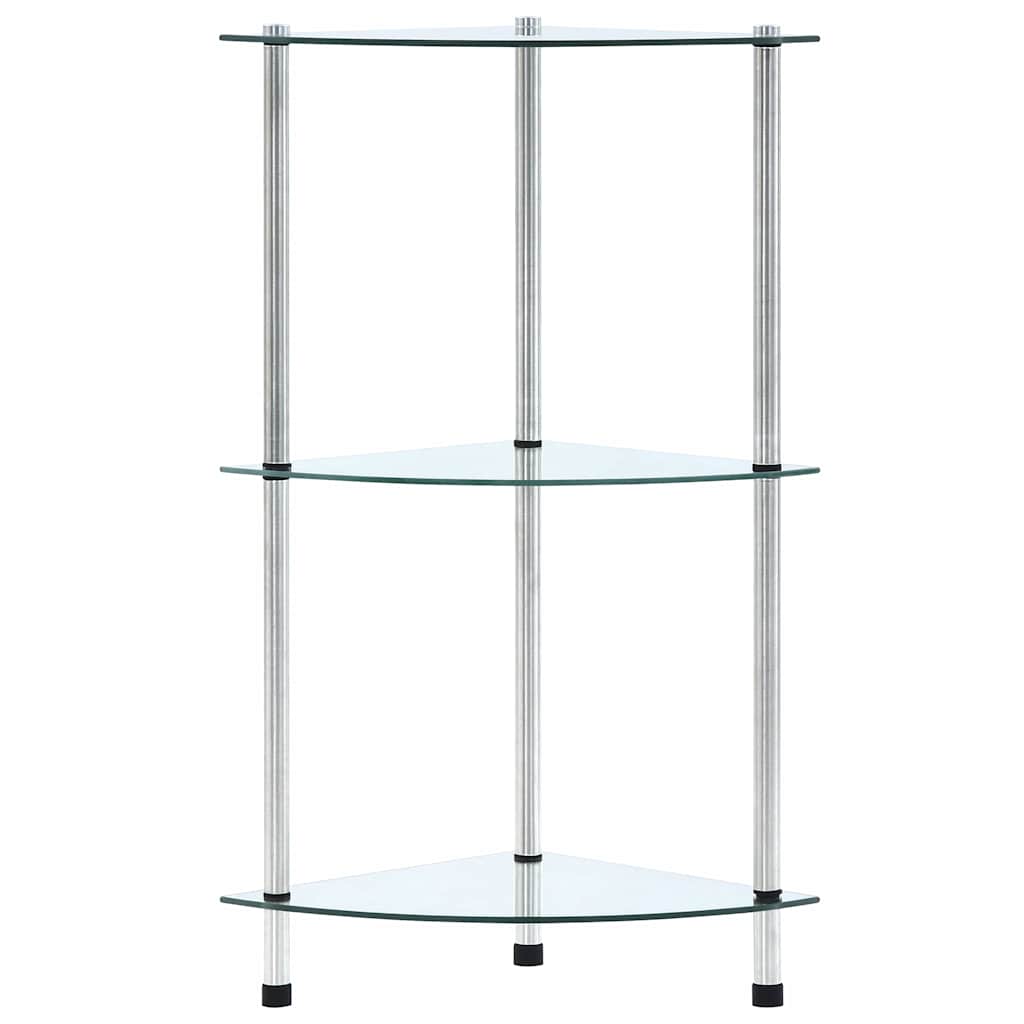 Vidaxl kastje 3-laags 30x30x67 cm gehard glas transparant