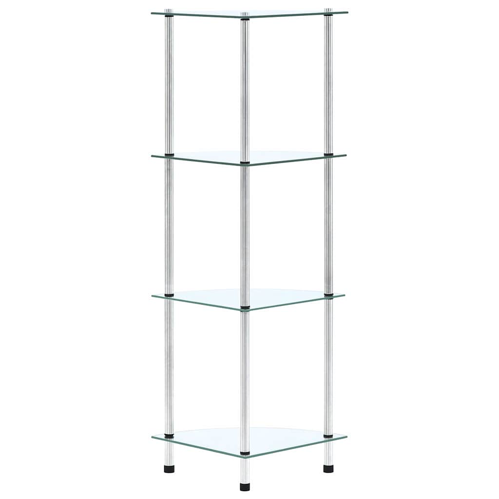 Vidaxl kastje 4-laags 30x30x100 cm gehard glas transparant