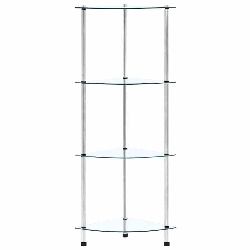 Vidaxl kastje 4-laags 30x30x100 cm gehard glas transparant