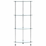 Vidaxl kastje 4-laags 30x30x100 cm gehard glas transparant